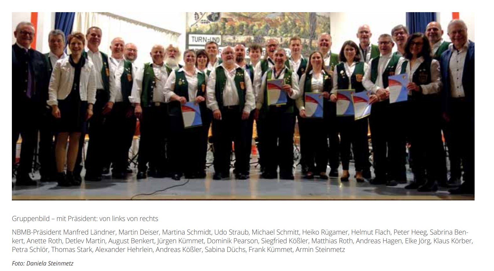 Infoblatt Erlabrunn 50 Jahre Blaskapelle Foto