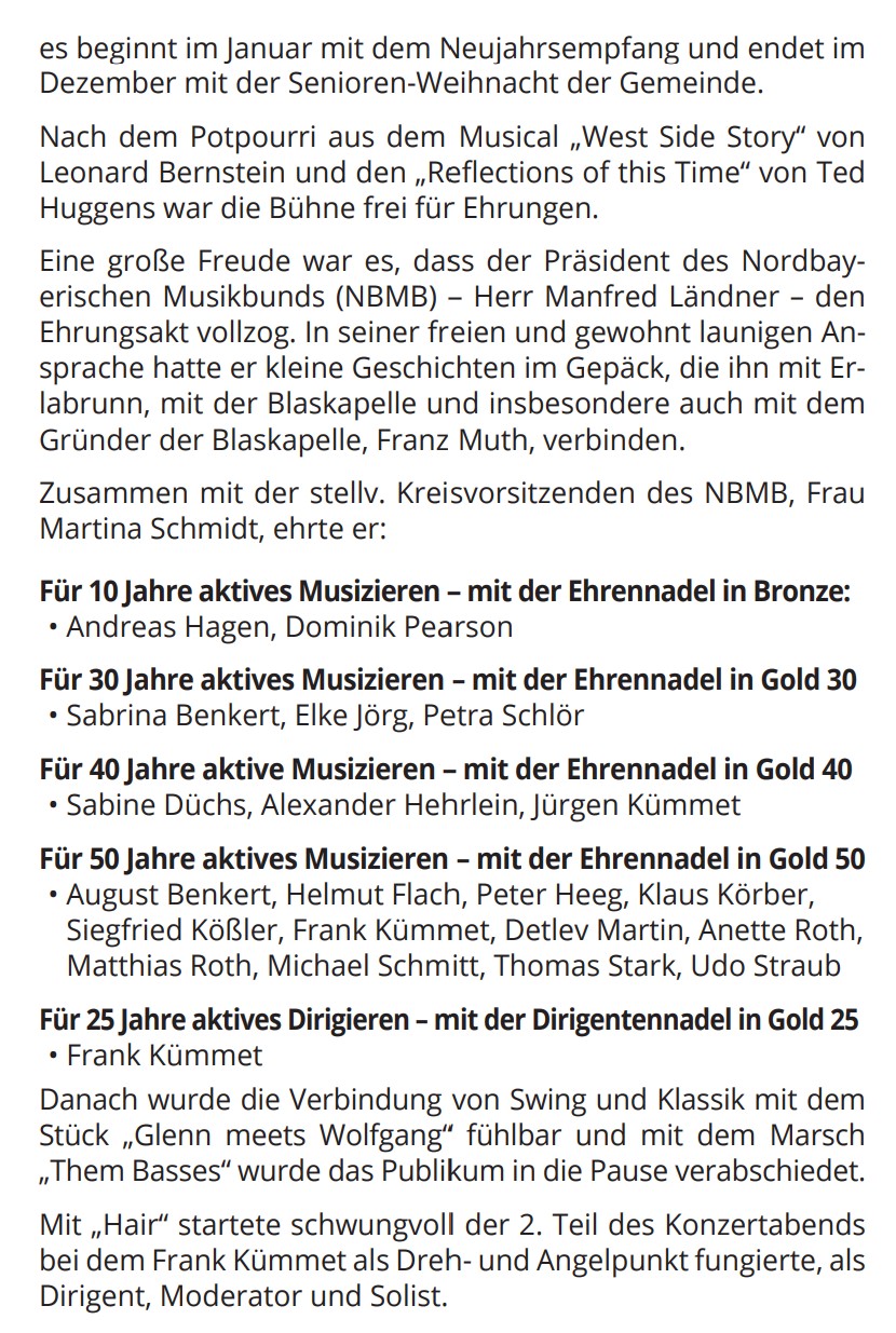 Infoblatt Erlabrunn 50 Jahre Blaskapelle groß 1